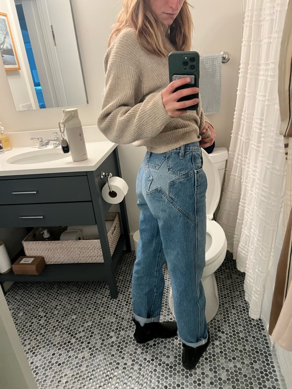 Reformation Star-Accent Blue Jeans for Women